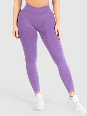 Smilodox Skinny Leggings ' Batik Scrunch ' in Lila: voorkant