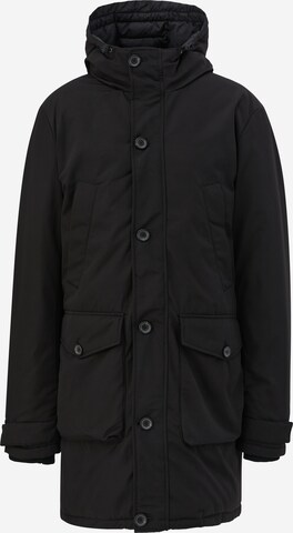 s.Oliver Men Tall Sizes Winter Coat in Black: front