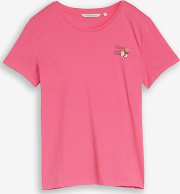 T-shirt TOM TAILOR DENIM en rose : devant