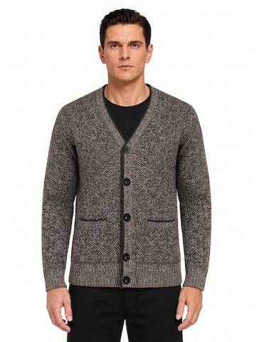 ALLTHEMEN Knit Cardigan in Brown: front