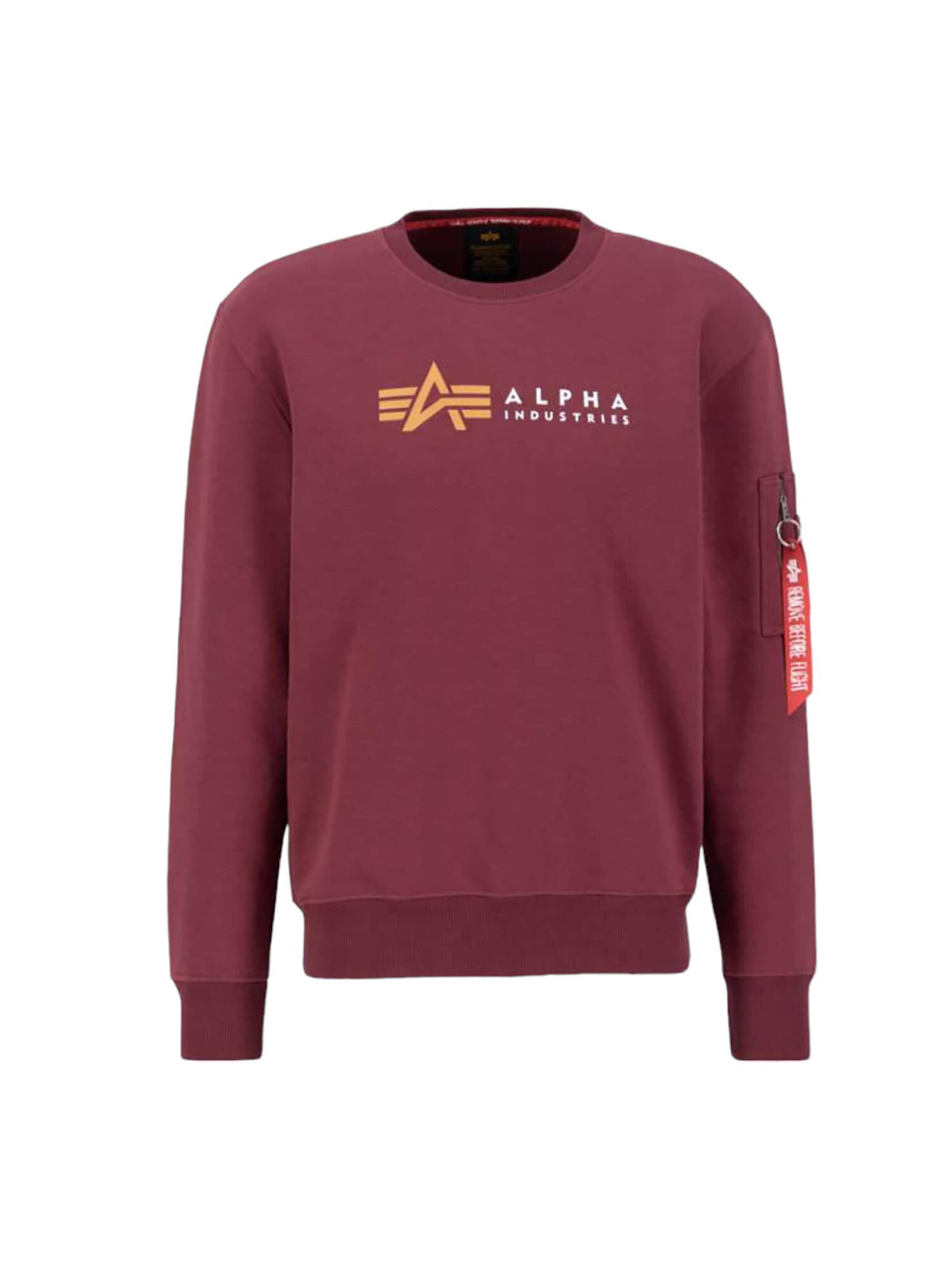 ALPHA INDUSTRIES Sweatshirt 'Alpha Label' in Red: front