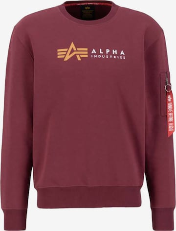 ALPHA INDUSTRIES Sweatshirt 'Alpha Label' in Red: front