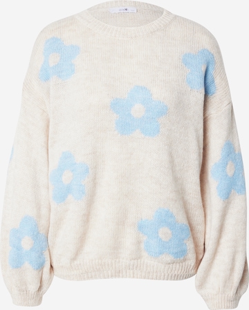 Hailys Trui 'Fl44ower' in Beige: voorkant