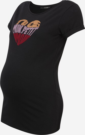 Tricou 'Heart' Supermom pe portocaliu / roz pastel / roșu / negru, Vizualizare produs