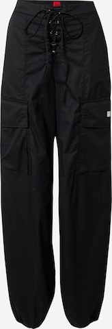 HUGO Red - Loosefit Pantalón cargo 'Hanefi' en negro: frente