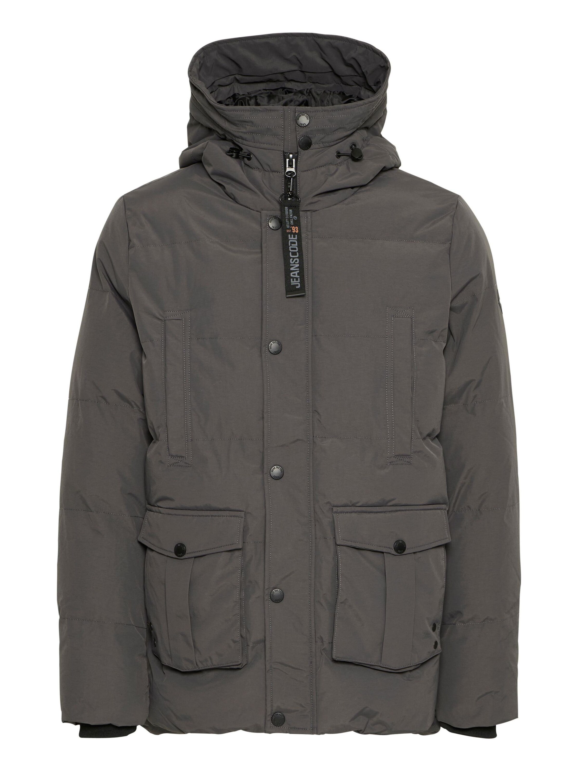 INDICODE JEANS Winterjacker 'Sticks' in Grau: Vorderseite