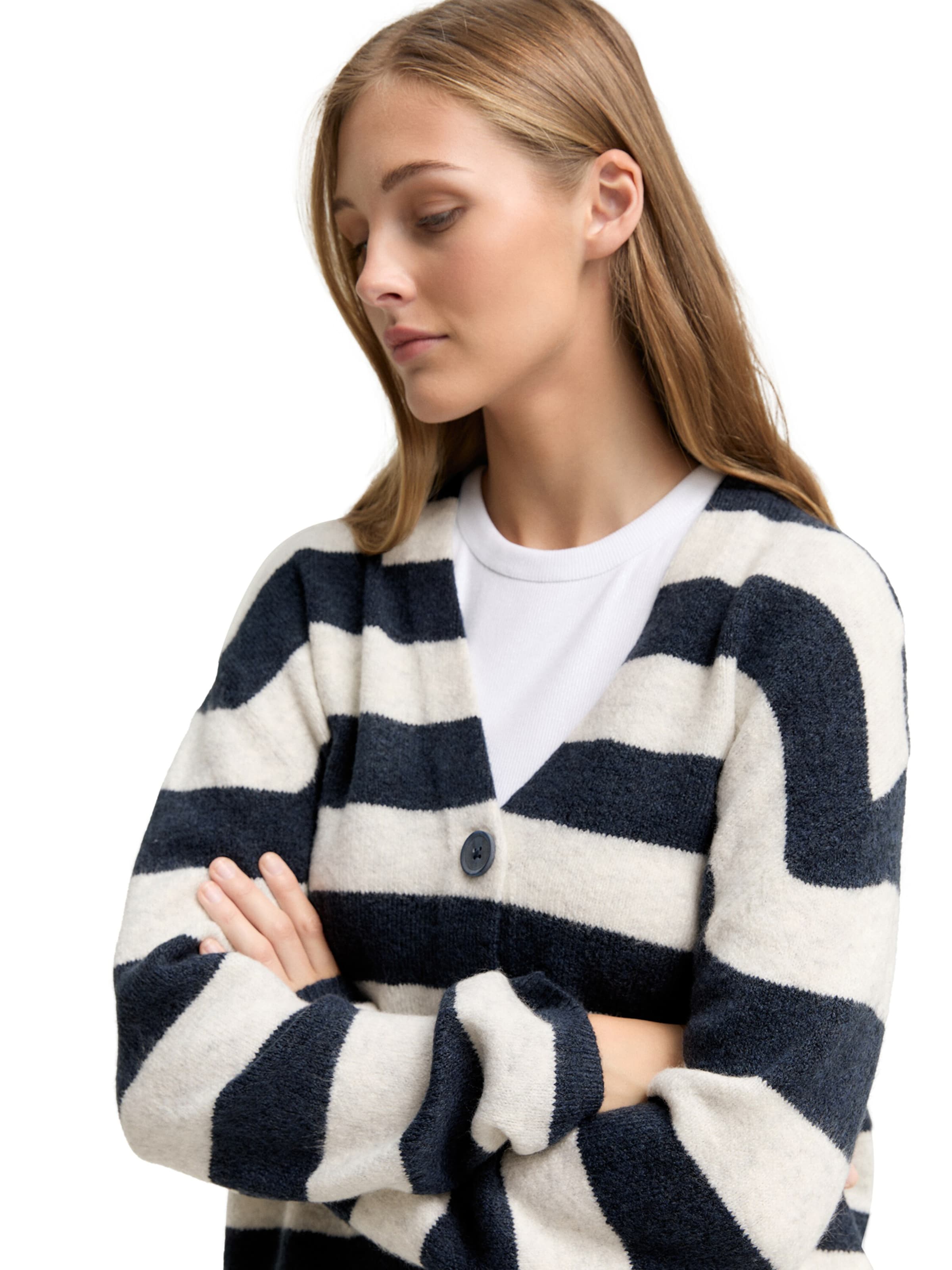 TOM TAILOR DENIM Πλεκτή ζακέτα σε μπλε