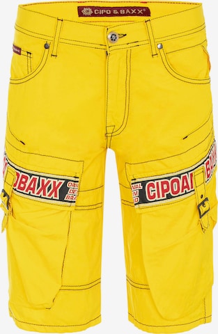 CIPO & BAXX Pants in Yellow: front