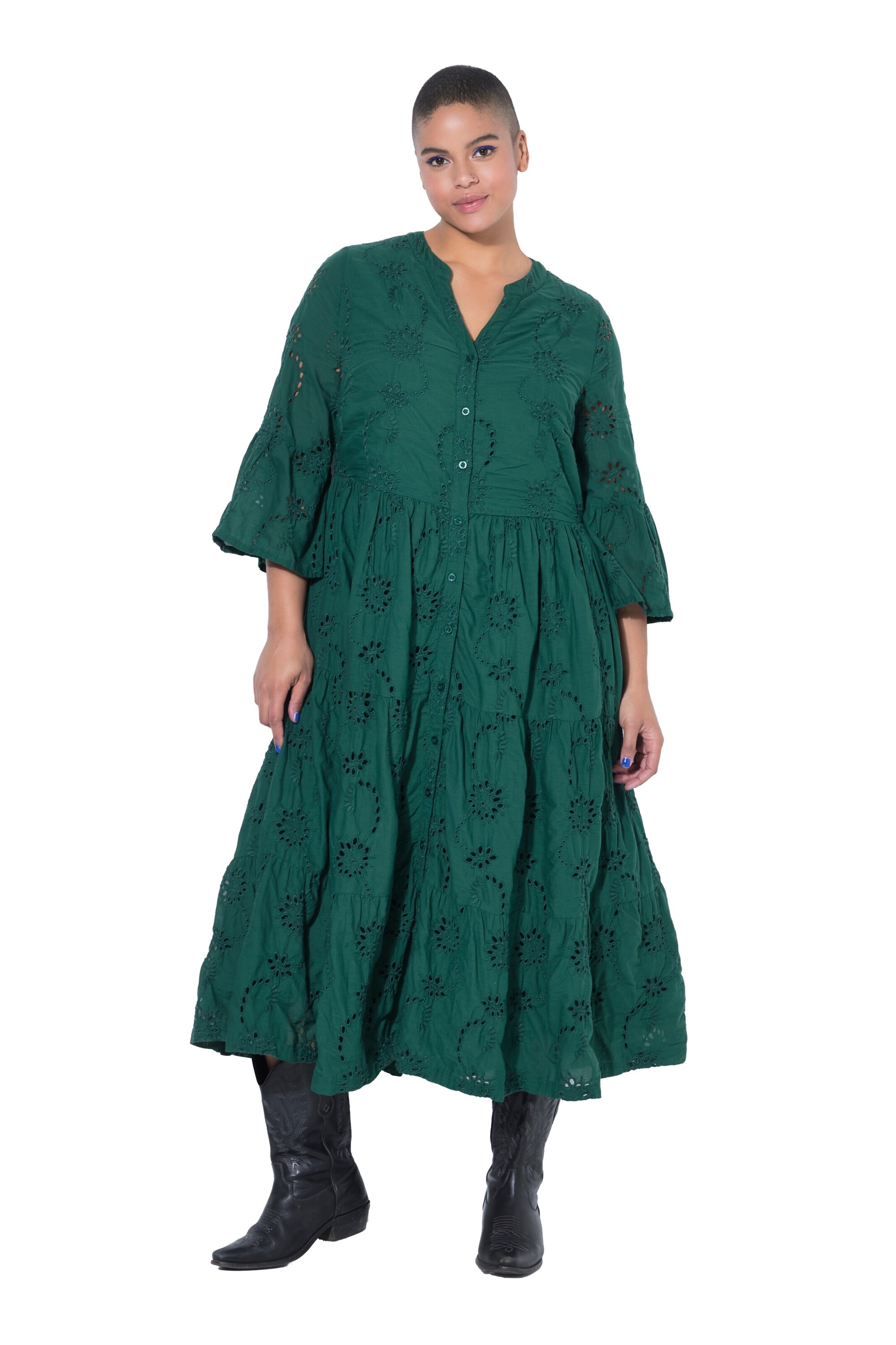 Studio Untold Shirt dress in Green: front