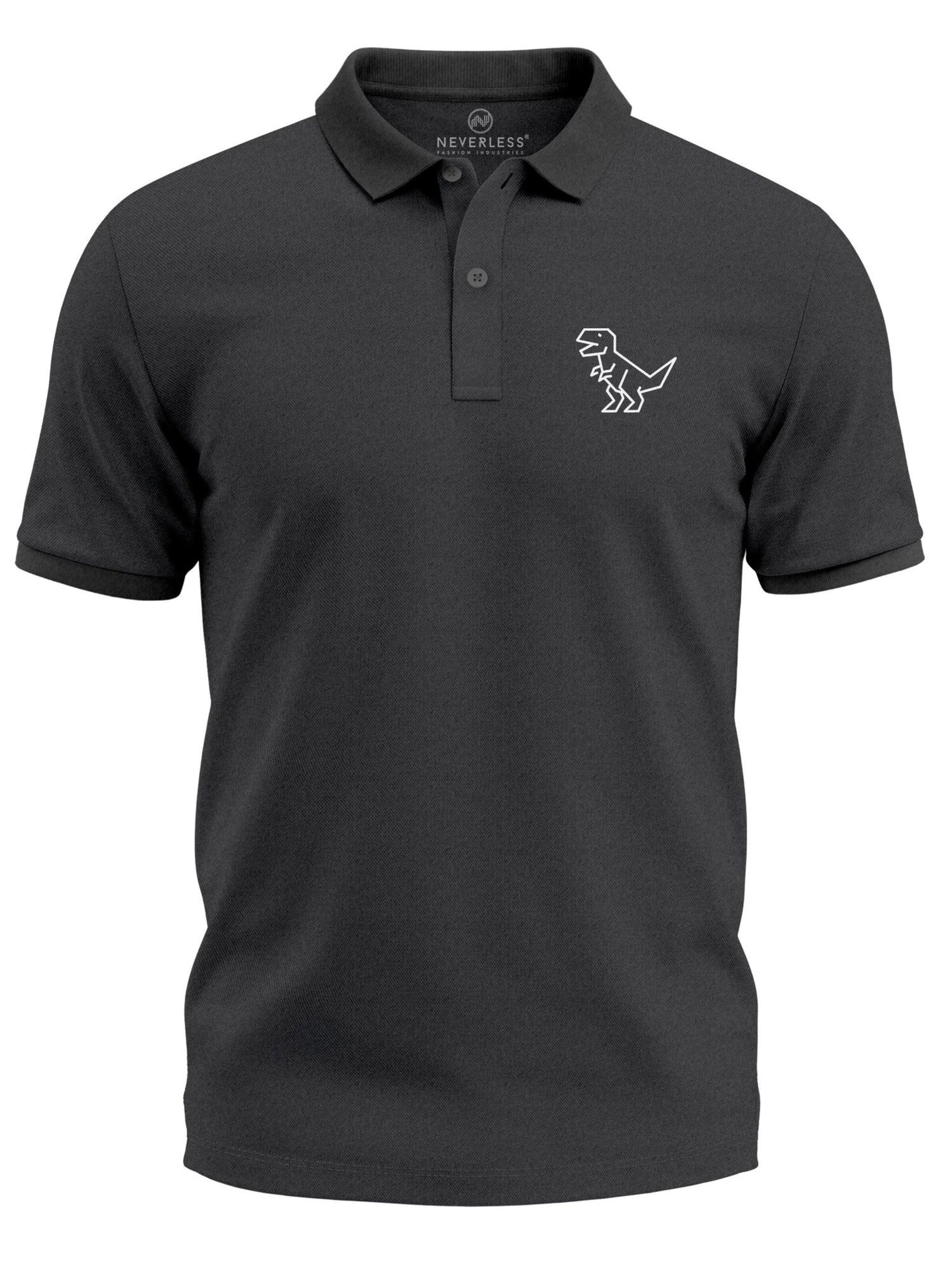Neverless Shirt 'Polygon T-Rex' in Grey: front