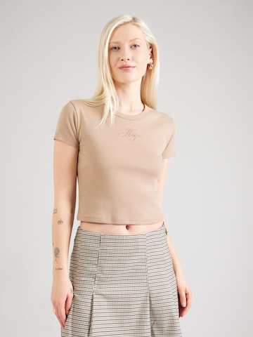 Maglietta 'Delanor_3' di HUGO in marrone: frontale