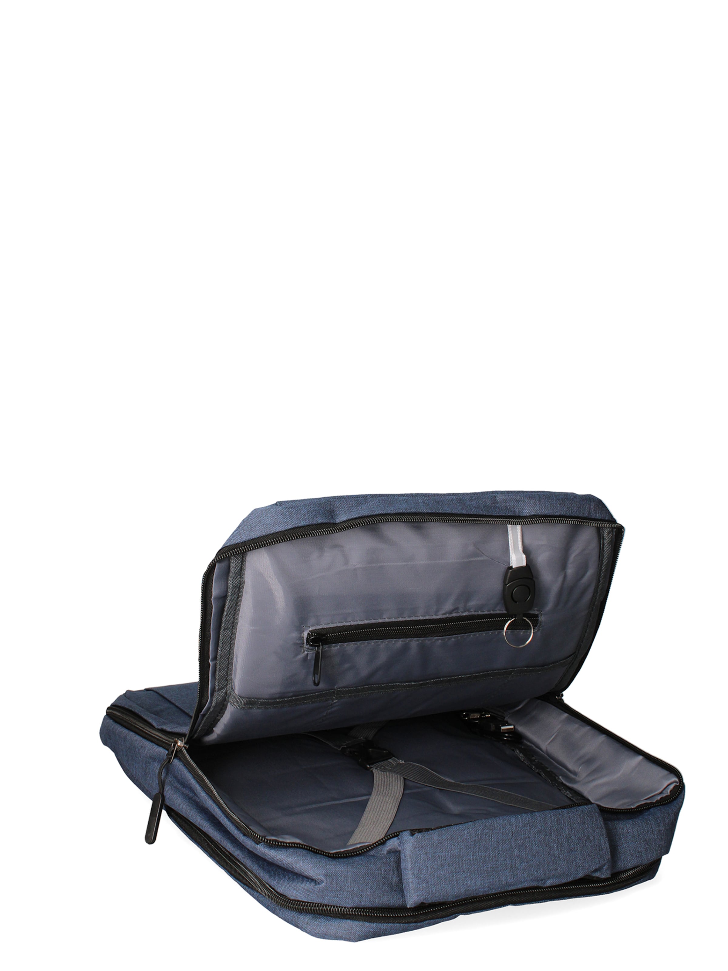 Zaino 'Zaino Unisex Nylon 100% con Zip e Tasche Multifunzionali - 30x43x13 cm' di B. Cavalli in blu