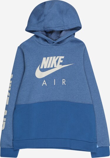 Bluză de molton Nike Sportswear pe albastru / albastru amestec / alb, Vizualizare produs