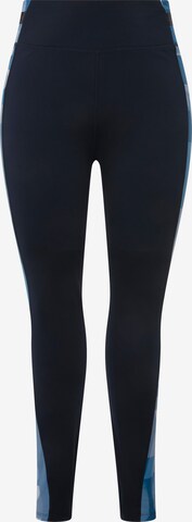 Ulla Popken Skinny Sportbroek in Blauw: voorkant