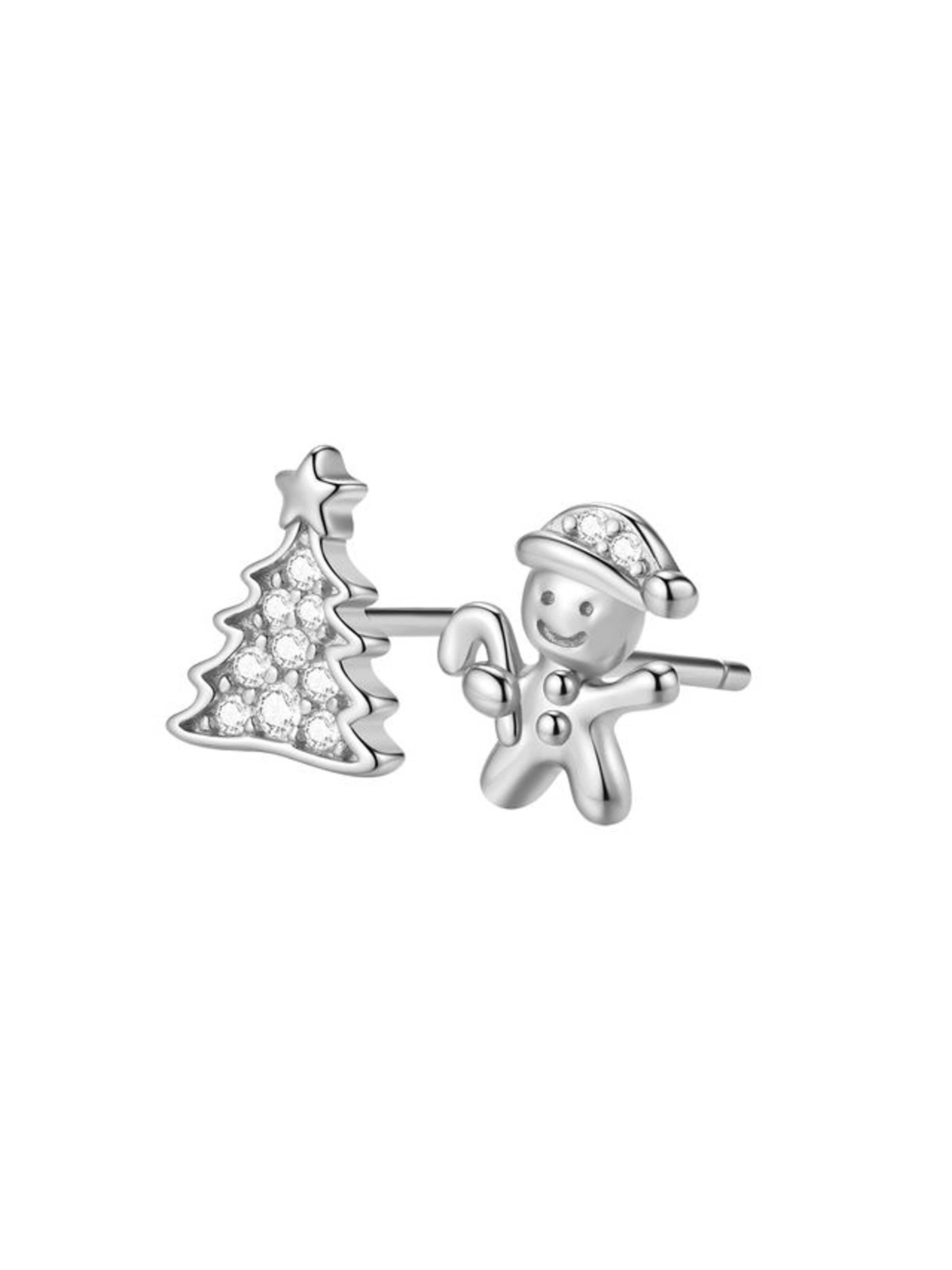 Hey Happiness Earrings 'Merry Duo' in Silver: front
