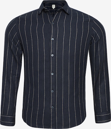 Campus Sutra Regular fit Button Up Shirt ' Ezra ' in Blue: front