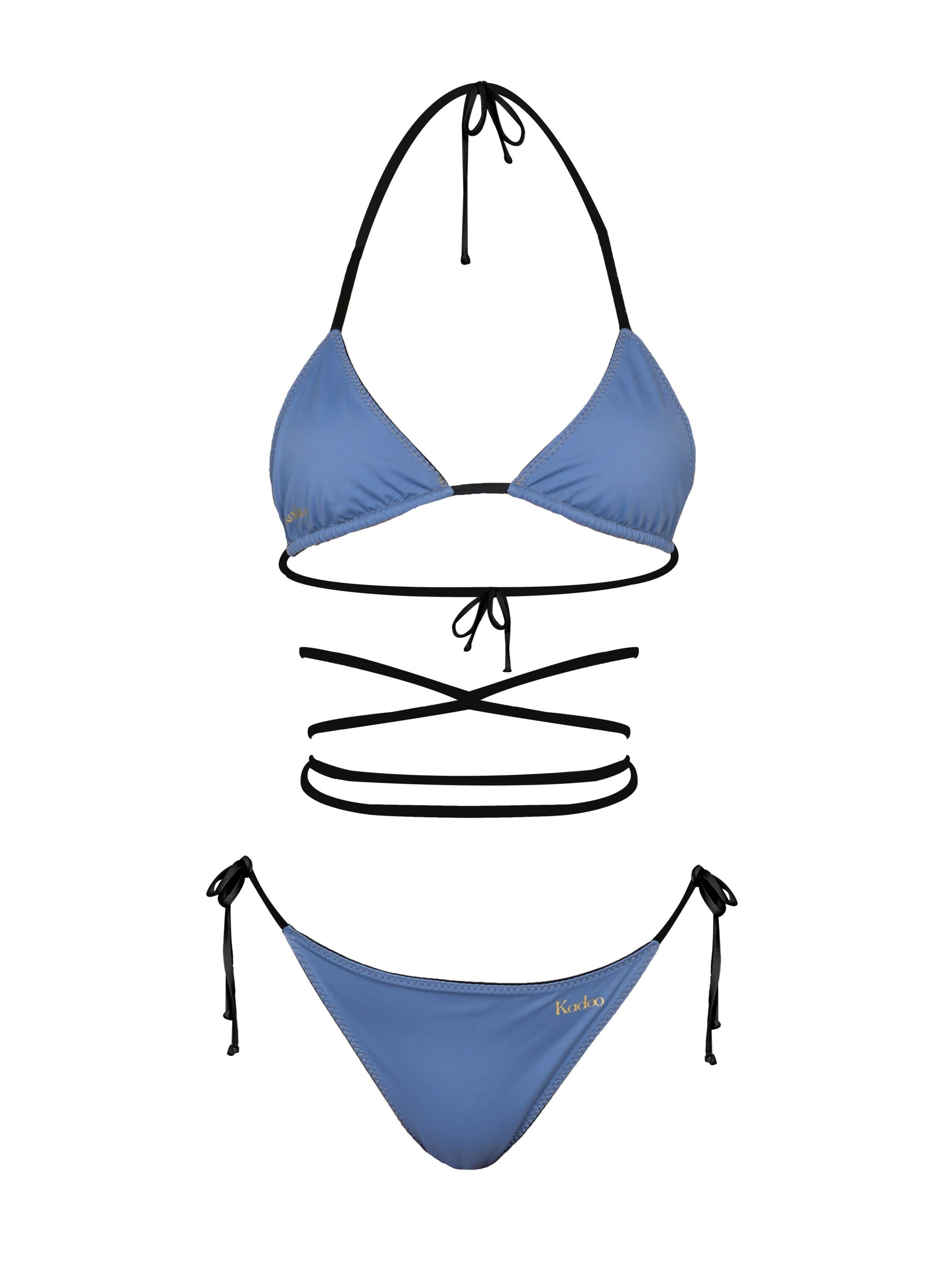 Kadoo Triangel Bikini 'Catch me Black' in Zwart