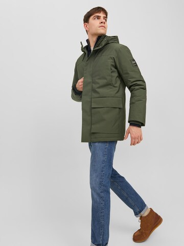 JACK & JONES Winter Parka 'JJRob' in Green