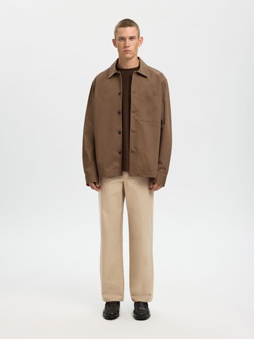 Regular Pantalon à pince SELECTED en gris : devant