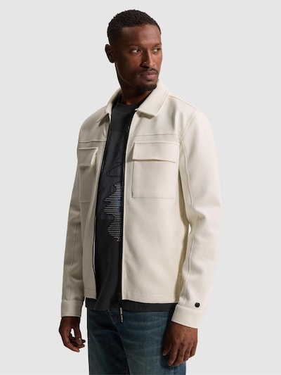 CAST IRON Between-season jacket 'Overshirt with zipper closure and chest pockets' in XL in Light beige, Item view