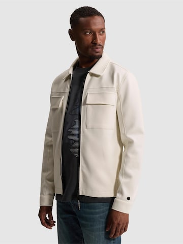 Veste mi-saison 'Overshirt with zipper closure and chest pockets' CAST IRON en beige : devant