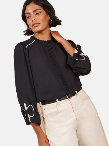 love & roses Bluse in Schwarz: Vorderseite