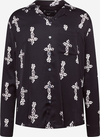 AllSaints Regular fit Button Up Shirt in Black: front