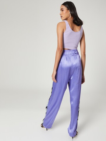 Smiles Regular Trousers 'Dario' in Purple