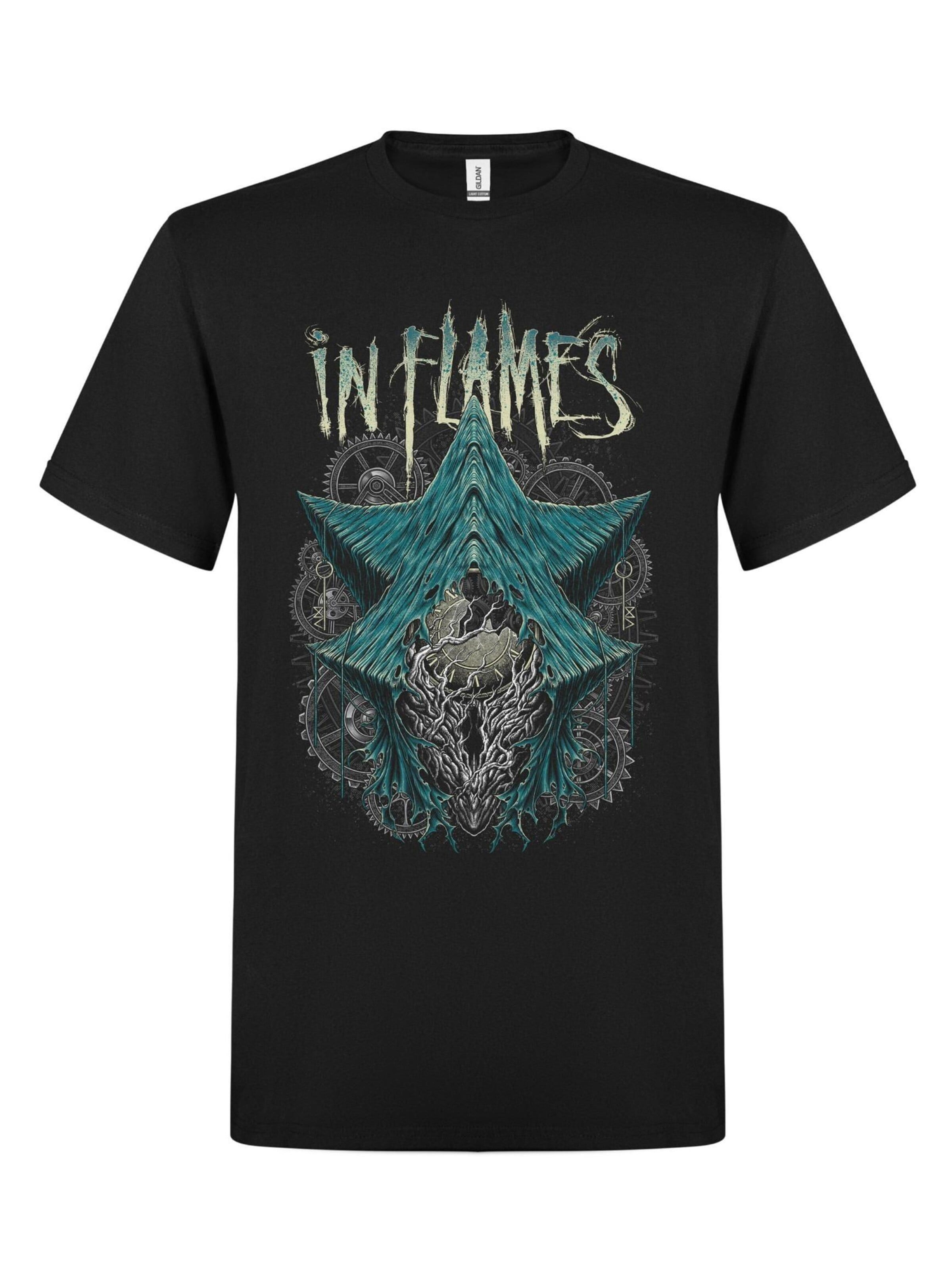 Rockshirts Shirt 'In Flames The Wheel Turns T-Shirt' in Black: front