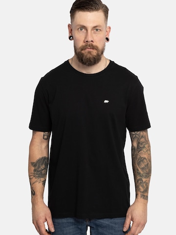 FORSBERG Shirt 'T-Shirt mit kleinem Gummi-Patch' in Schwarz: Vorderseite
