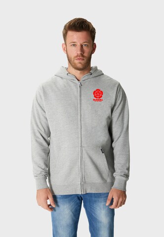 Oldskull Sweatjacke 'Retro Japan Island' in Grau: Vorderseite