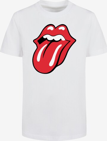 T-Shirt 'The Rolling Stones Classic Tongue' F4NT4STIC en blanc : devant