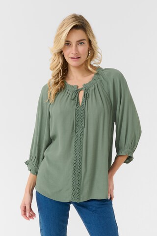 Cream Bluse 'CRNana' i grøn: forside