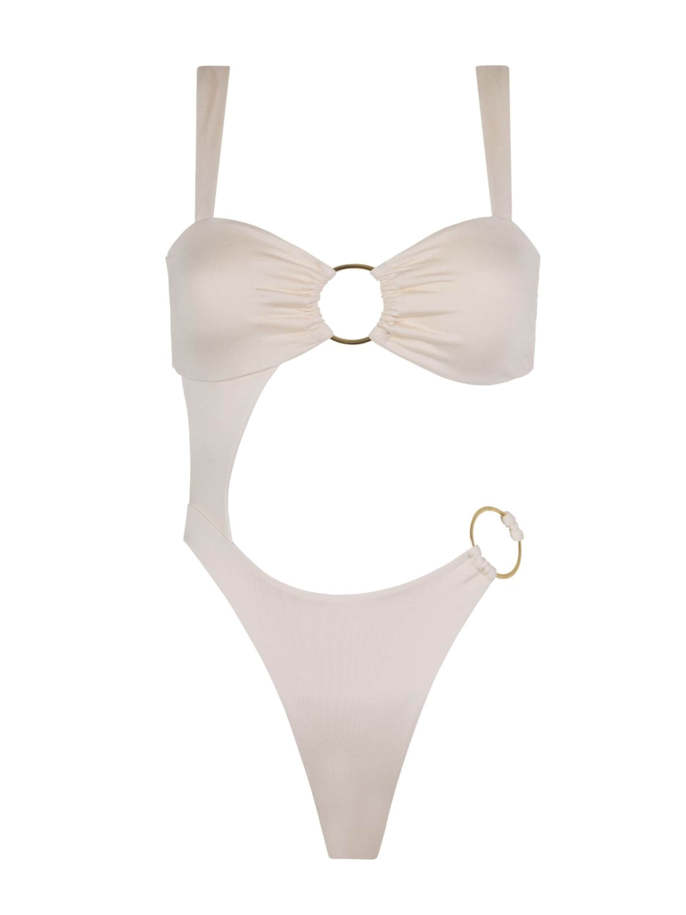 Acuarela Brand Badpak 'Sirena' in de kleur Offwhite, Productweergave