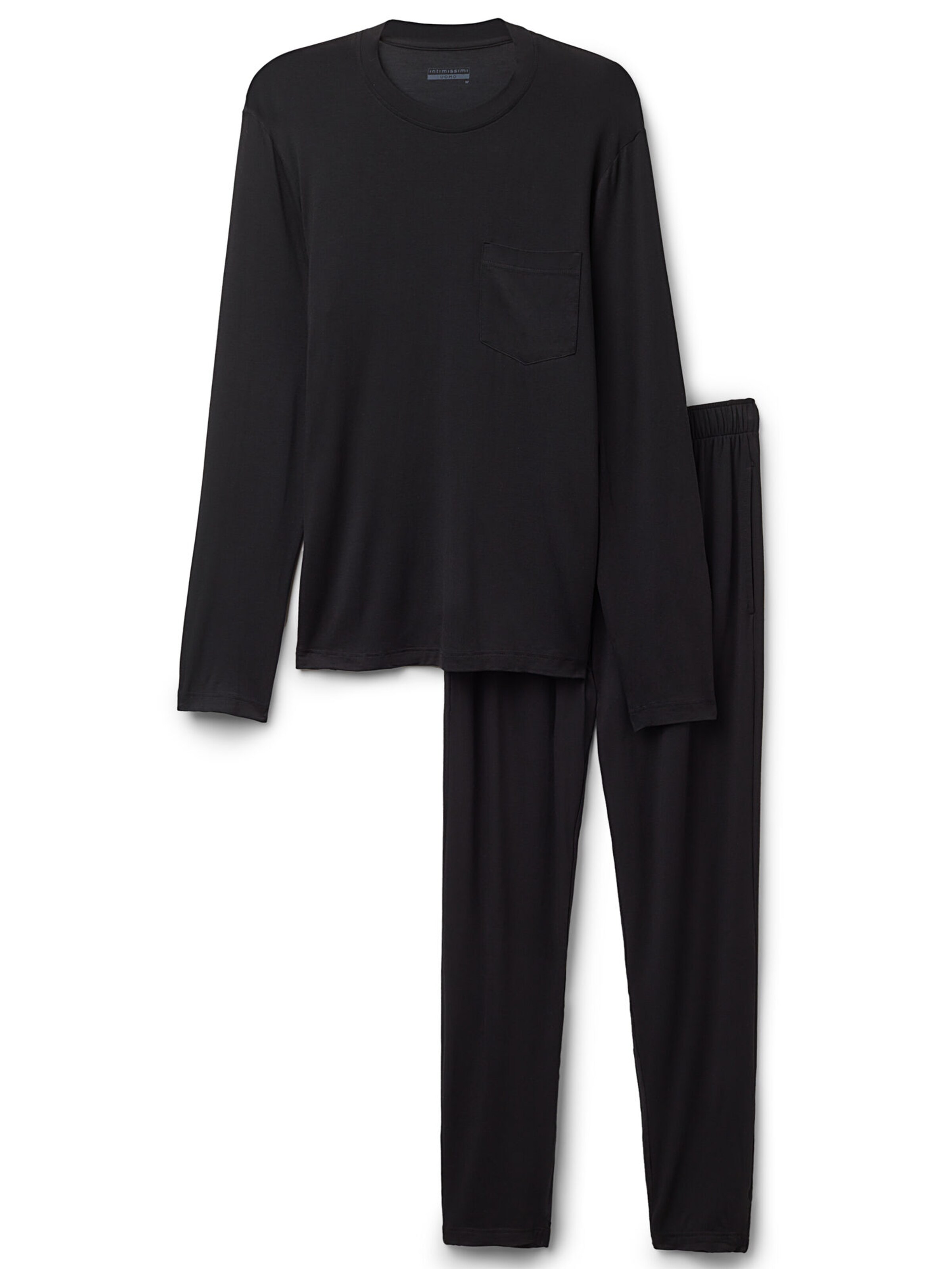 IUMAN Intimissimi Uomo Pyjama lang in Schwarz: Vorderseite
