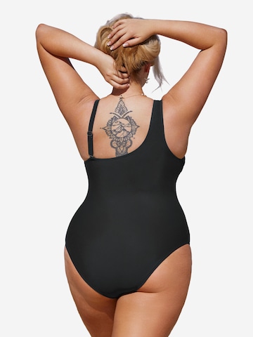 Cupshe Bustier Badeanzug in Schwarz