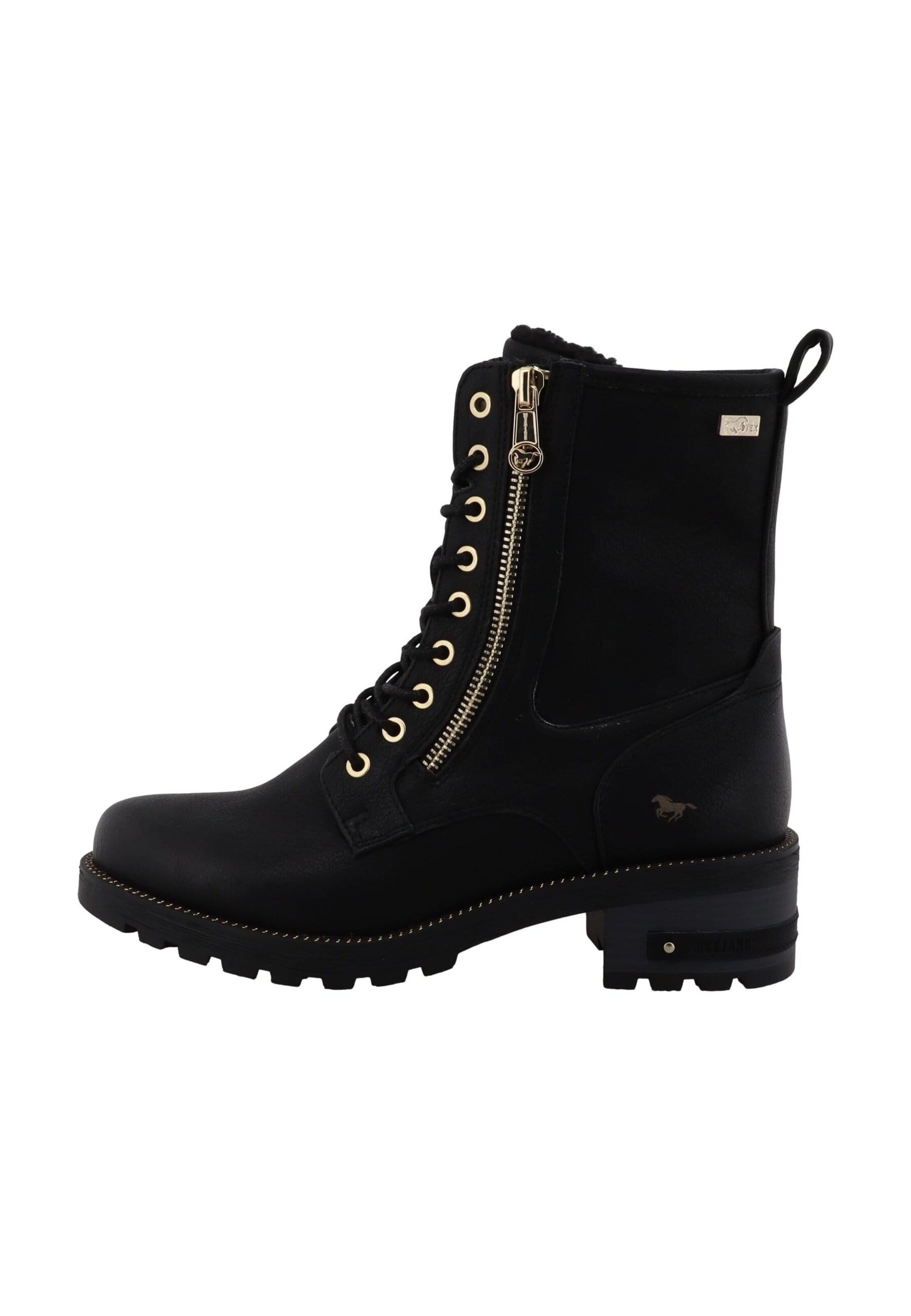 MUSTANG Lace-up bootie 'Haukea' in Black