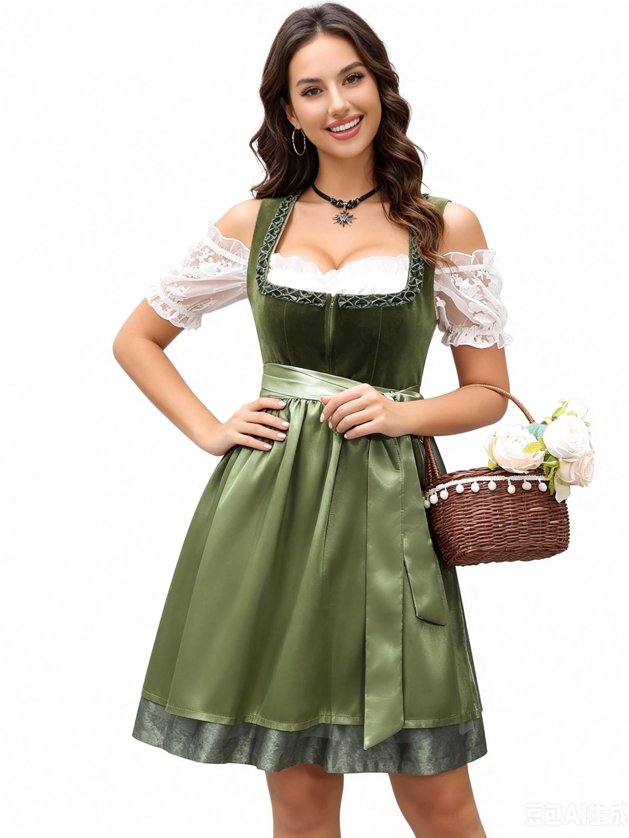 KoJooin Dirndl‌‌‌‌‌‌‌‌‌ in Grün: Vorderseite