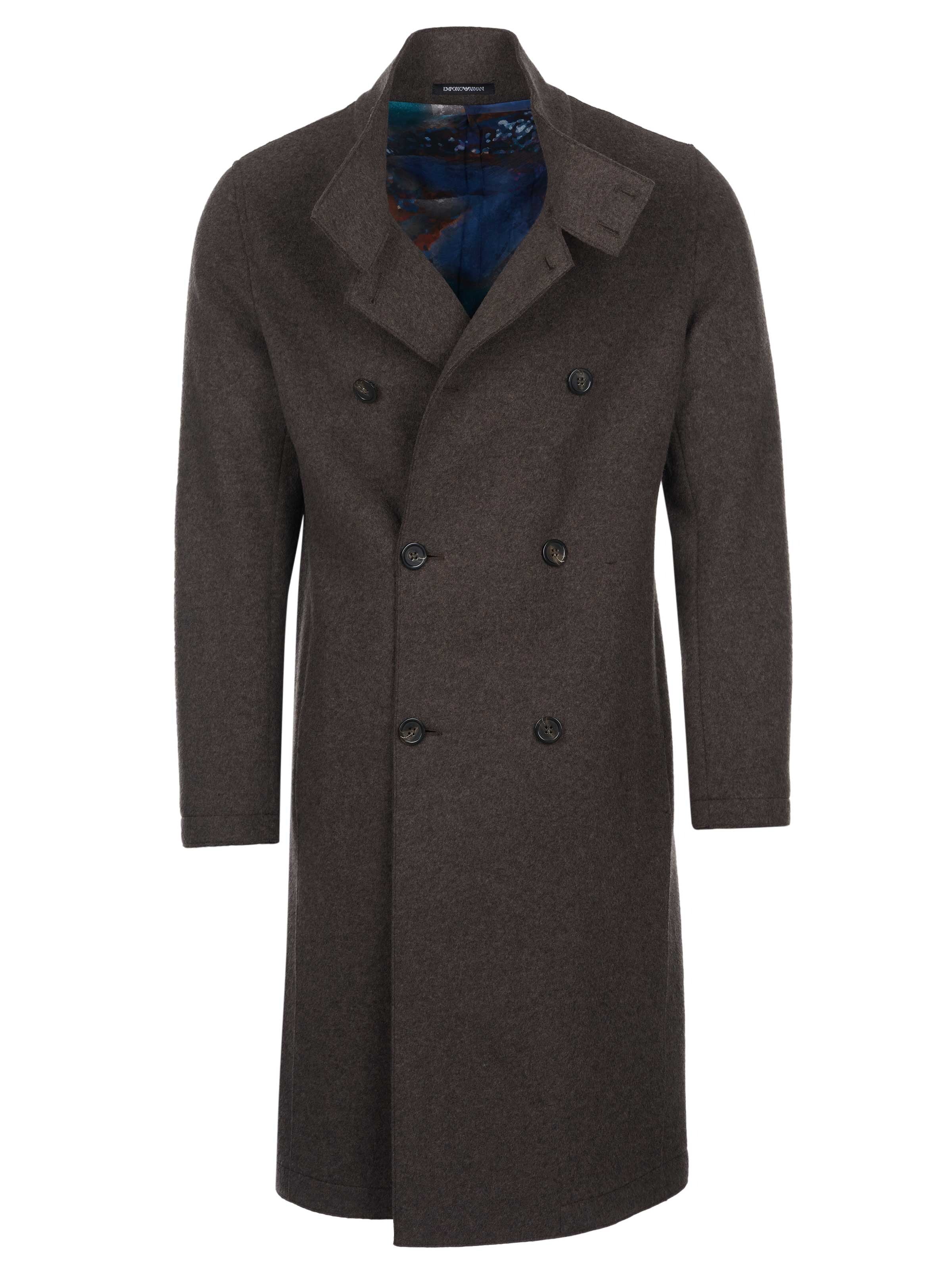 ARMANI Between-seasons coat 'Emporio Armani Mantel' in Brown