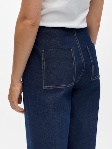 OBJECT Wide leg Bandplooi jeans 'OBJDaili' in Blauw