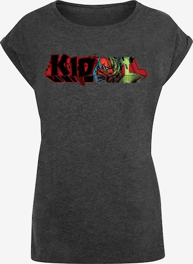 ABSOLUTE CULT T-Shirt 'Ladies Deadpool - Kidpool Saber' in graumeliert / grün / rot / schwarz, Produktansicht