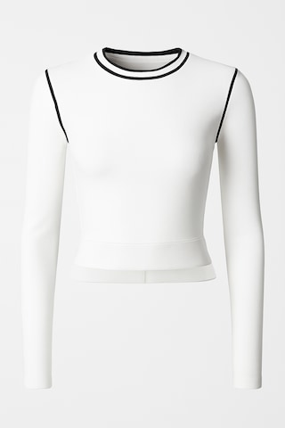 T-shirt Touche Prive en blanc : devant