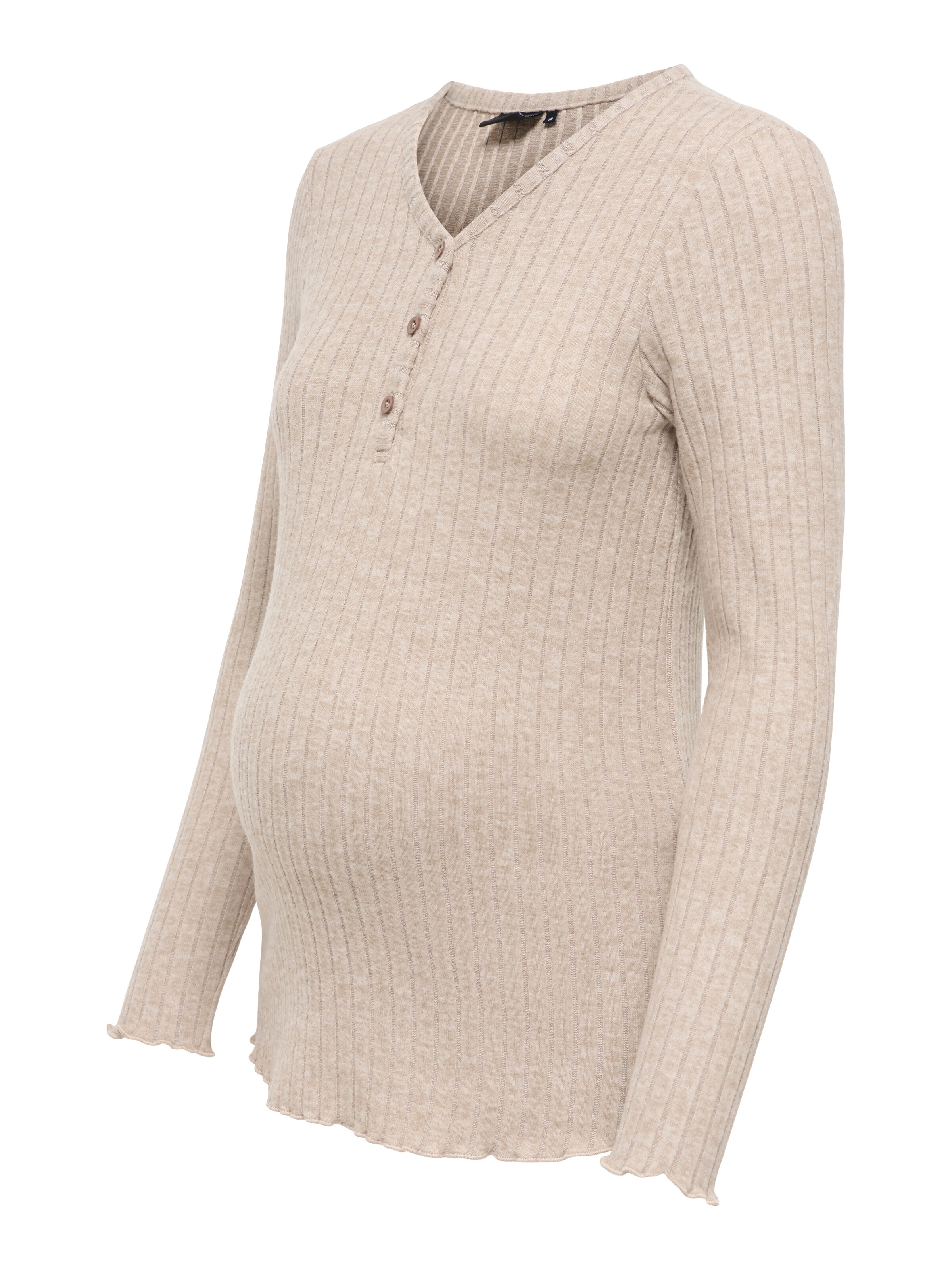 Only Maternity Shirt 'OLMLOLA' in S in de kleur Lichtbruin, Productweergave