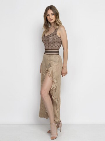 JIORO Tričkové body 'MOCHA MOUSSE LOGO' – hnědá