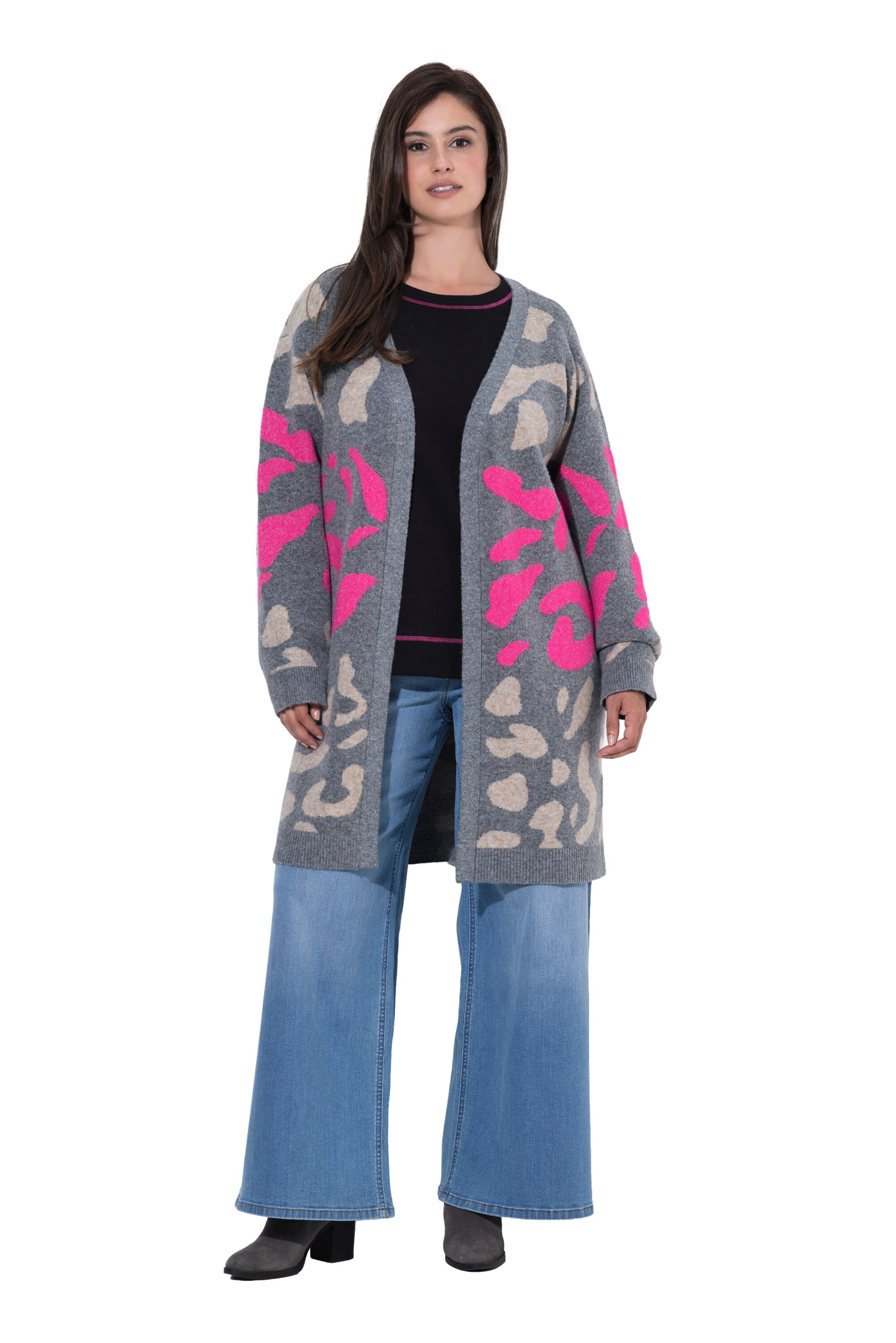 Ulla Popken Knit cardigan in Grey: front