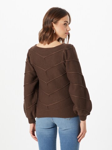 ICHI Sweter 'PILAR' w kolorze brązowy