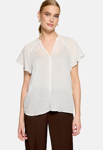 zero Bluse mit V-Ausschnitt in Weiß