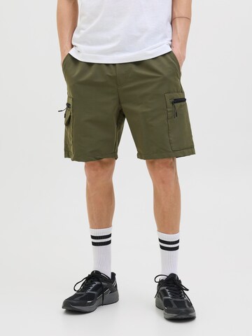 Loosefit Pantalon cargo 'JPSTJaiden Marcher' JACK & JONES en vert : devant