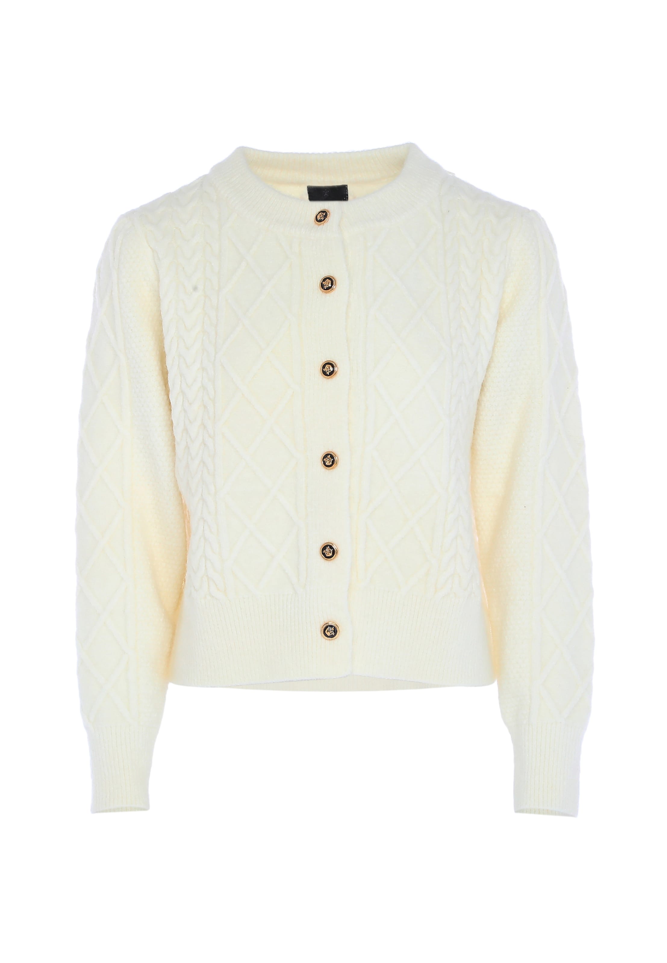 DreiMaster Klassik Strickjacke in Weiß: Vorderseite