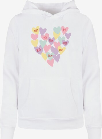 ABSOLUTE CULT Sweatshirt 'Mother's Day - Candy Hearts' in White: front
